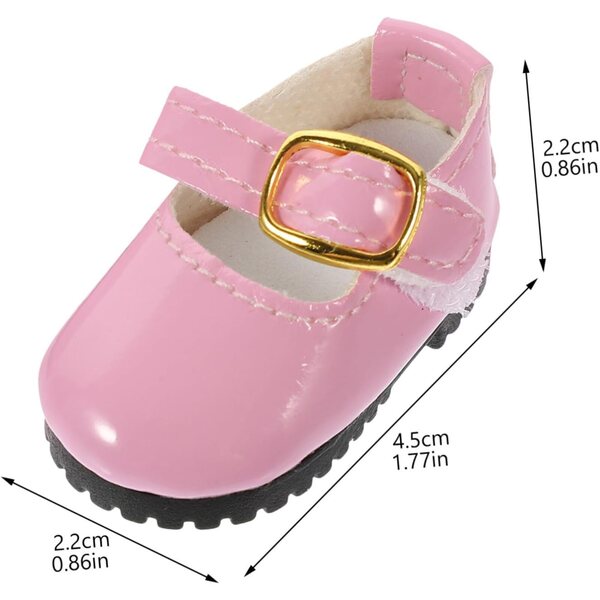 Scarpe in PU Rosa per Bambola 15 cm, Mini Scarpe Comfort e Design Carino