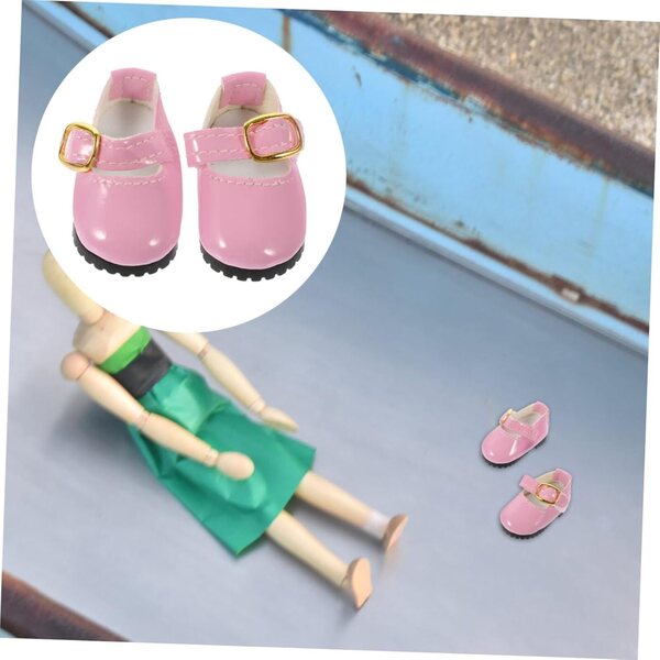 Scarpe in PU Rosa per Bambola 15 cm, Mini Scarpe Comfort e Design Carino