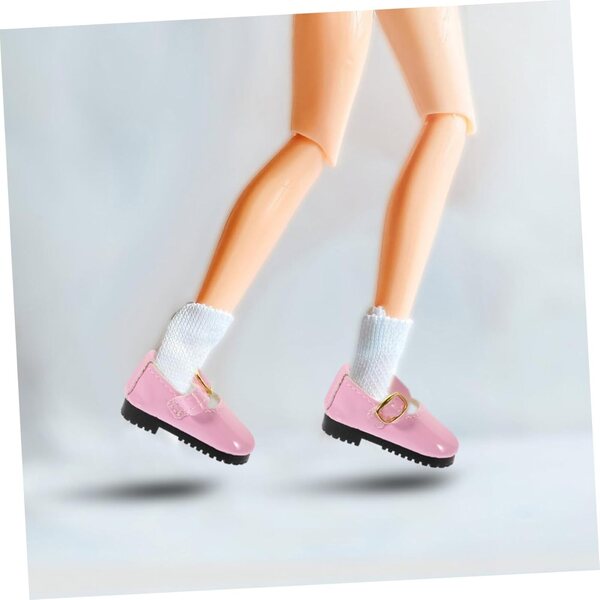 Scarpe in PU Rosa per Bambola 15 cm, Mini Scarpe Comfort e Design Carino