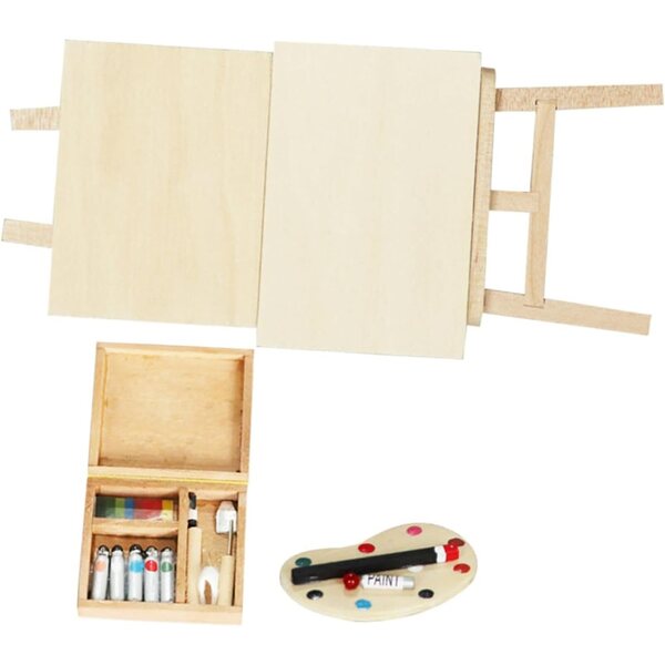 HEMOTON Kit Mini Cavalletto in Legno per Casa delle Bambole e Decorazioni Miniatura