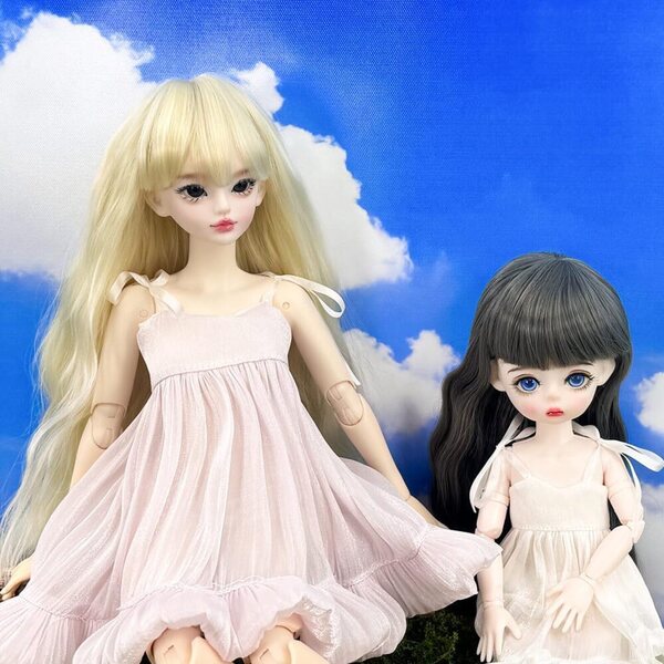 Gonna con bretelle e pantaloni per bambole BJD 1/4 e 1/6 niannyyhouse