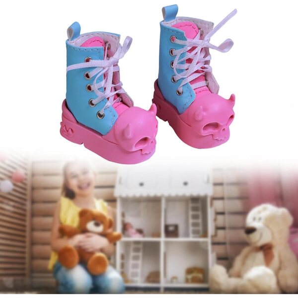 Lange rosa Stiefel für 1/4-Gliederpuppen – langlebige und bequeme PU-Schuhe