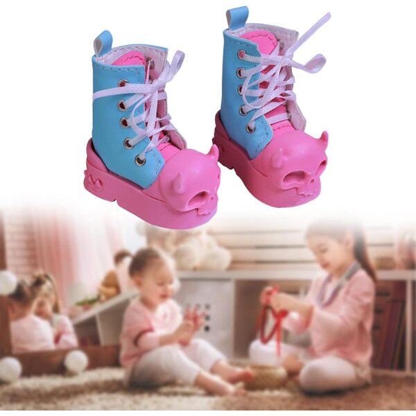 Lange rosa Stiefel für 1/4-Gliederpuppen – langlebige und bequeme PU-Schuhe