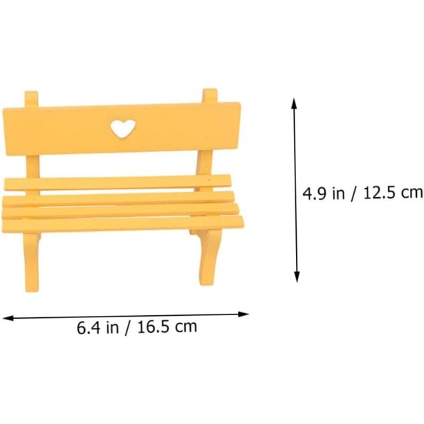 Mini Panca Legno 2 Pezzi per Casa delle Bambole e Giardino Decorativo