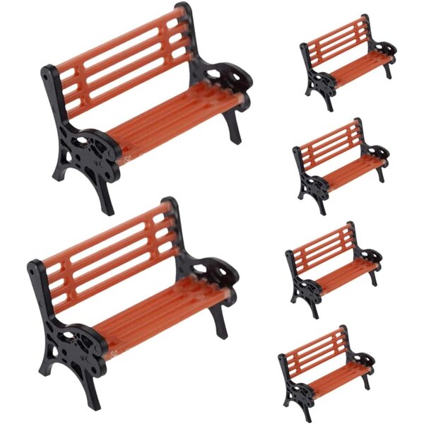 Set 6 Panchine da Parco in Miniatura Mobili Decorativi per Miniature e Giardini