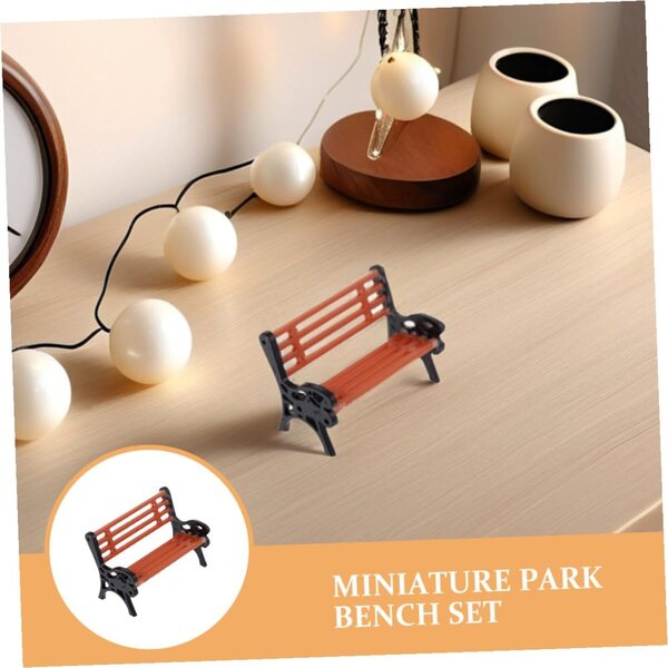 Set 6 Panchine da Parco in Miniatura Mobili Decorativi per Miniature e Giardini