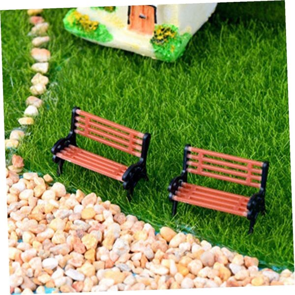 Set 6 Panchine da Parco in Miniatura Mobili Decorativi per Miniature e Giardini