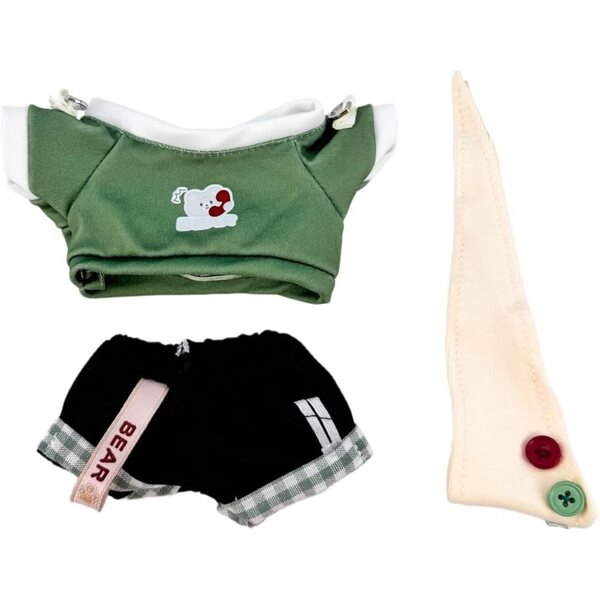 Set di 2 Sciarpe in Cotone per Pupazzi 20 cm - Accessori Costume Niannyyhouse Verde e Nero