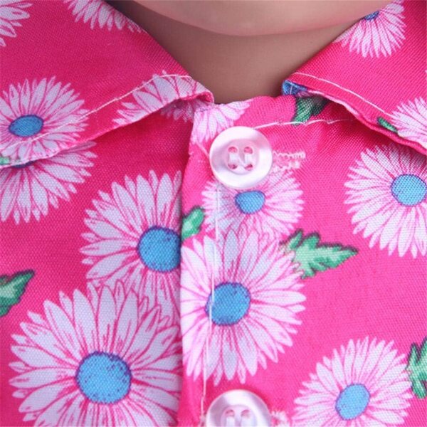 Geblümtes Pyjama-Set für eine 46 cm große amerikanische Puppe – langärmliges Oberteil und Hose