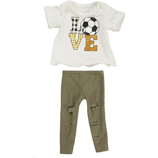 Kleidung für 46-cm-Puppen – Uteruik-T-Shirt und zerrissene Hose