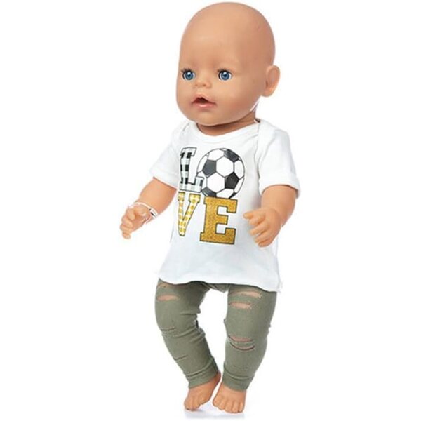 Kleidung für 46-cm-Puppen – Uteruik-T-Shirt und zerrissene Hose