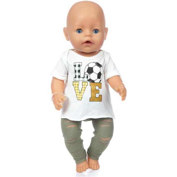 Kleidung für 46-cm-Puppen – Uteruik-T-Shirt und zerrissene Hose
