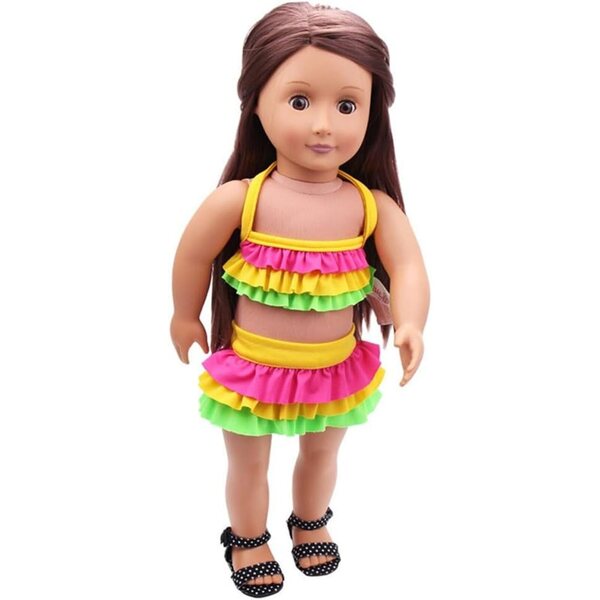 Costume da Bagno per Bambole 46 cm - Maillot e Gonna Cortissima Uteruik