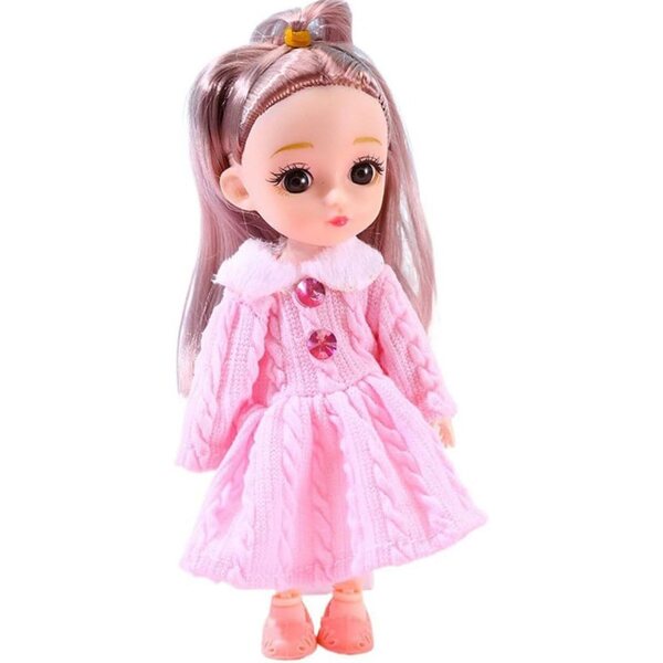 17-cm-BJD-Puppen mit rosa Kleid und Schuhen – Komplettset für 17-cm-Puppen
