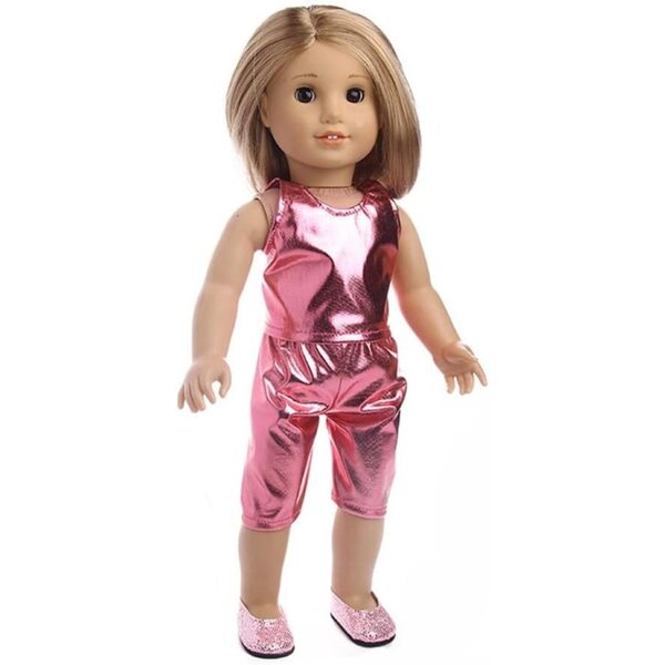 Completo per Bambola 46 cm Uteruik Top Senza Maniche e Pantaloni Rosa