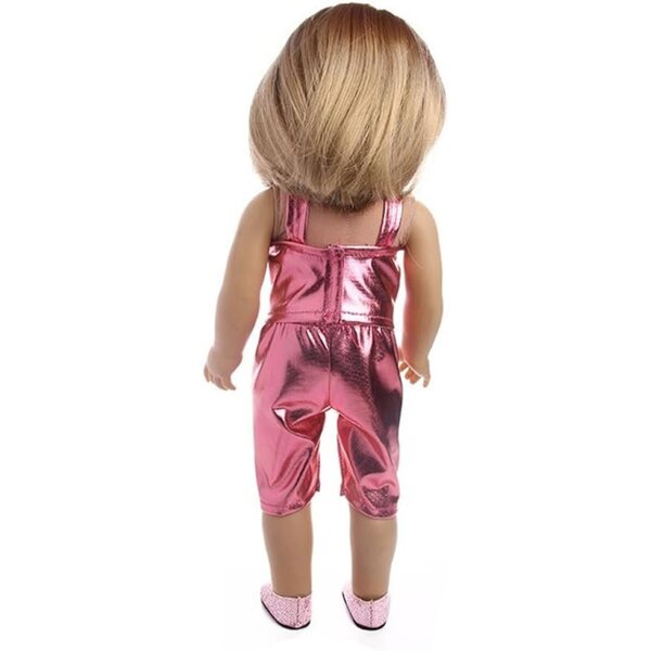 Completo per Bambola 46 cm Uteruik Top Senza Maniche e Pantaloni Rosa
