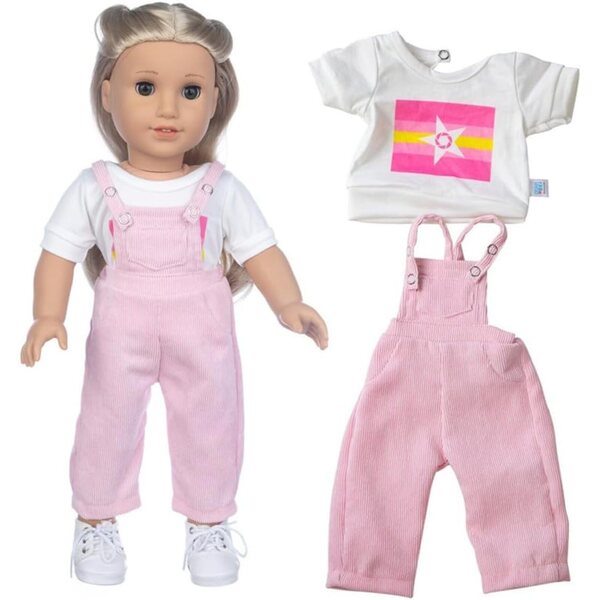 Abbigliamento per bambola americana 46 cm - T-Shirt e Salopette casual