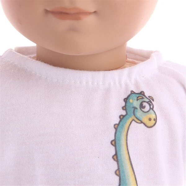 Abbigliamento per bambola americana 46 cm - T-shirt dinosauro e jeans casual