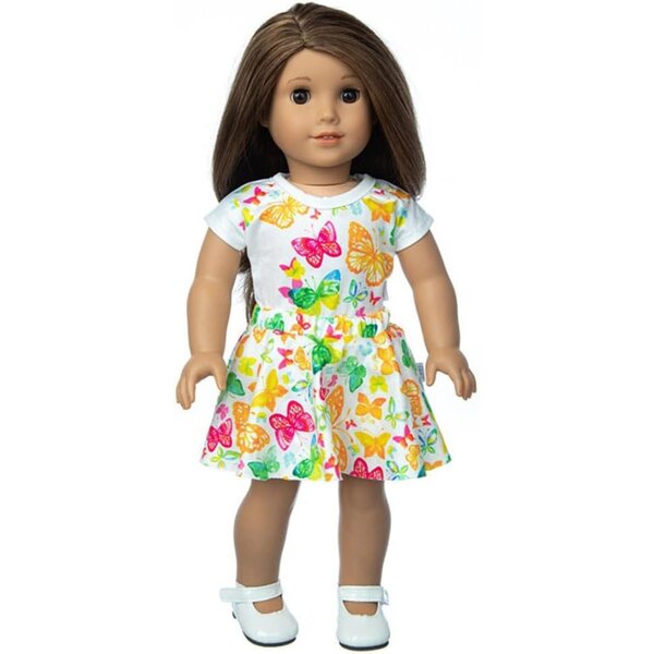 Abito con stampa farfalla per bambola 46 cm - Completo t-shirt e gonna