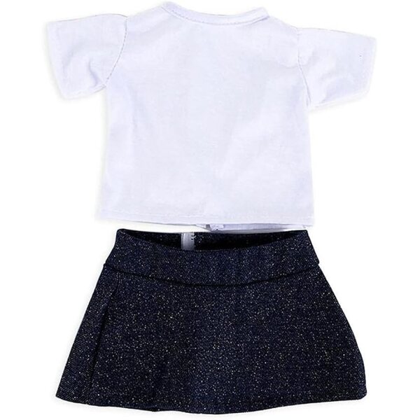 Abbigliamento per bambola americana 46 cm - Set T-shirt e gonna in jeans