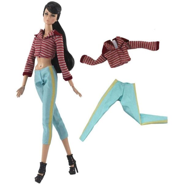 Vestiti per bambola 30 cm: completo top e pantaloni in tessuto Uteruik