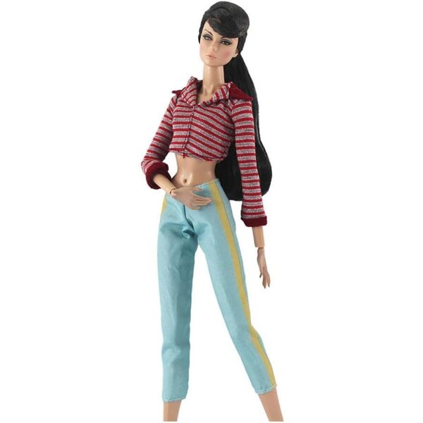Vestiti per bambola 30 cm: completo top e pantaloni in tessuto Uteruik