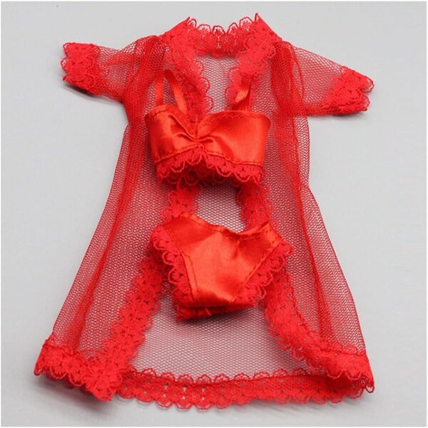 Set Pigiama Rosso per Bambole 30 cm – Completo 3 Pezzi Accessori Moda