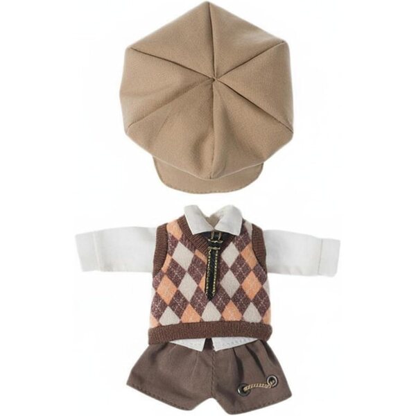 Qianly Set Abbigliamento Britannico per Bambole OB11 e BJD 1/12 con Gilet e Accessori