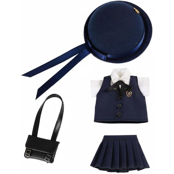 Maternelle-Uniform für OB11-Puppen – 4-teiliges Set mit Hut, Oberteil, Shorts und Tasche