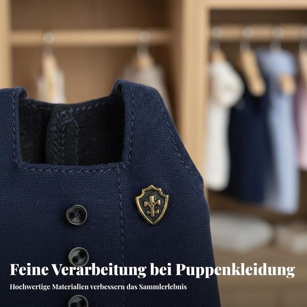 Maternelle-Uniform für OB11-Puppen – 4-teiliges Set mit Hut, Oberteil, Shorts und Tasche