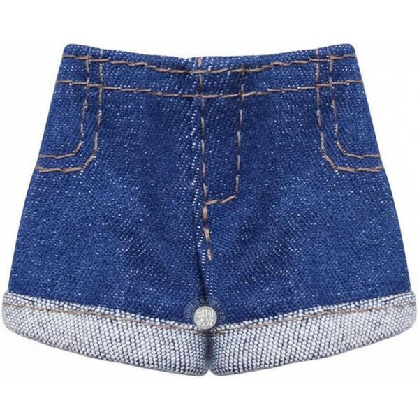 Pantalone per Bambola 30 cm Predolo Jeans Shorts Blu Scuro Design Casual Facile da Indossare