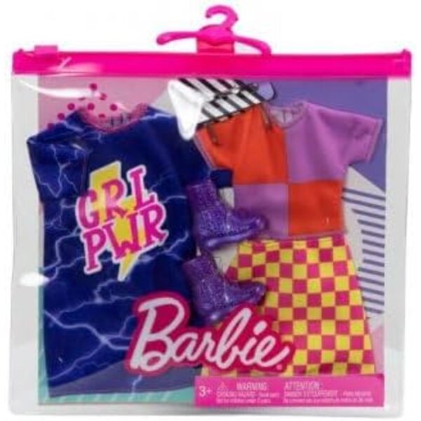 Set Abiti per Bambole: Vestito Blu, Gonna a Quadri e Stivali - Cavernedesjouets