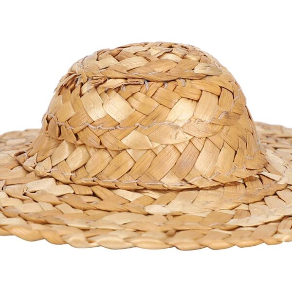 Set 10 Cappelli di Paglia per Bambole, Decorazioni Artigianali Handmade 8,5 cm