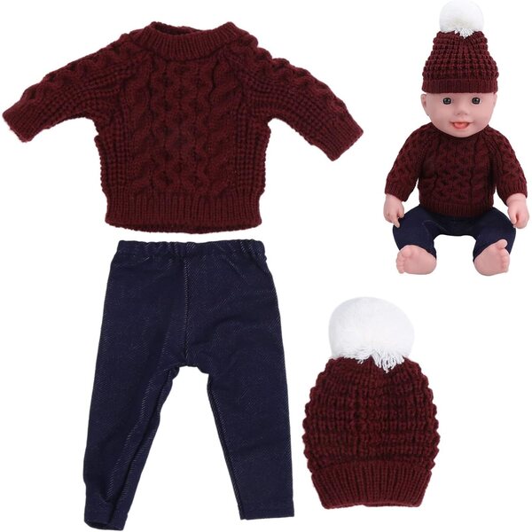 Kleidungsset für 18-Zoll-Puppen – komplett mit Mütze und Schal