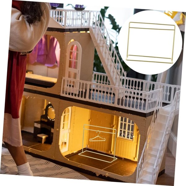 ERINGOGO appendiabiti in ferro dorato per bambole mini casa 35x31 cm resistente