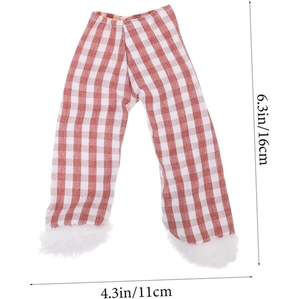 UPKOCH Puppenkostüm 30 cm rot mit kariertem Rock und Hose aus wiederverwendbarem Stoff
