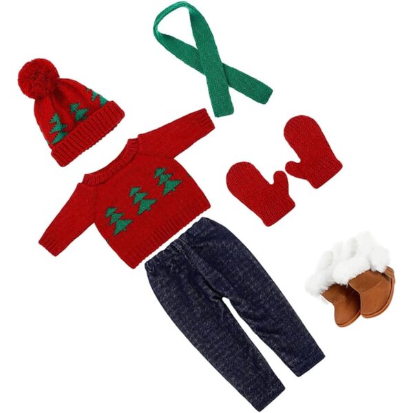 Weihnachtskostüm für NOLITOY-Puppen aus weicher und wiederverwendbarer Baumwolle
