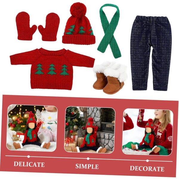 Costume di Natale per Bambole NOLITOY in Cotone Morbido e Riutilizzabile