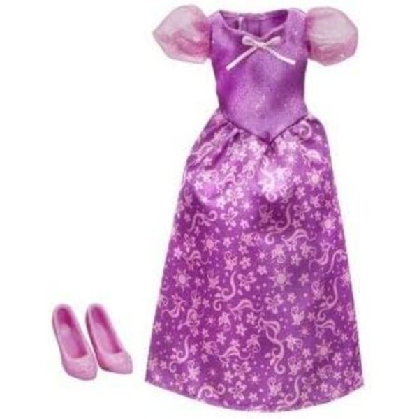 Cofanetto Abito da Ballo Rosa e Viola per Bambola Raiponce - Set Completo con Scarpe