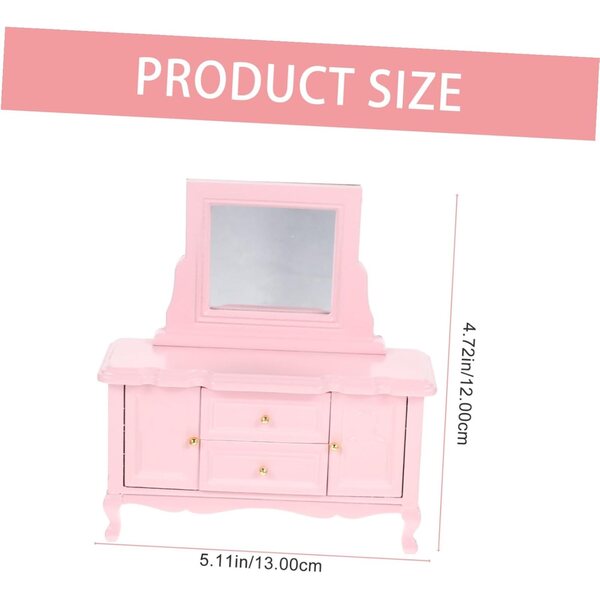 Ifundom Toeletta Miniatura in Legno con Specchio per Mini Case delle Bambole