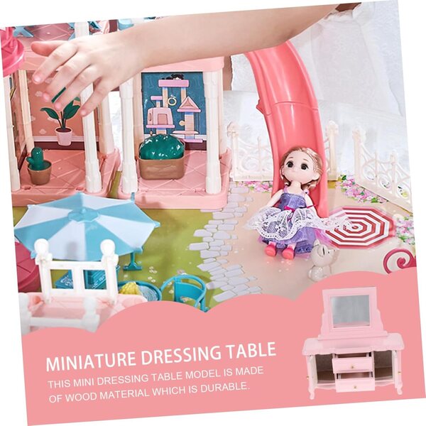 Ifundom Toeletta Miniatura in Legno con Specchio per Mini Case delle Bambole