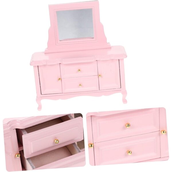 Ifundom Toeletta Miniatura in Legno con Specchio per Mini Case delle Bambole