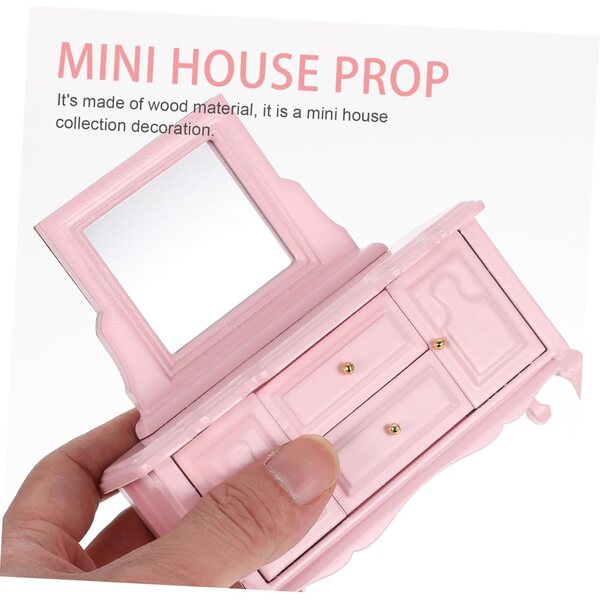 Ifundom Toeletta Miniatura in Legno con Specchio per Mini Case delle Bambole