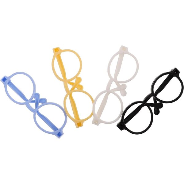 NOLITOY Set 4 Montature Occhiali Multicolori per Bambole, Accessori Creativi e Personalizzabili