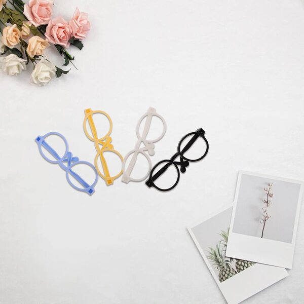 NOLITOY Set 4 Montature Occhiali Multicolori per Bambole, Accessori Creativi e Personalizzabili