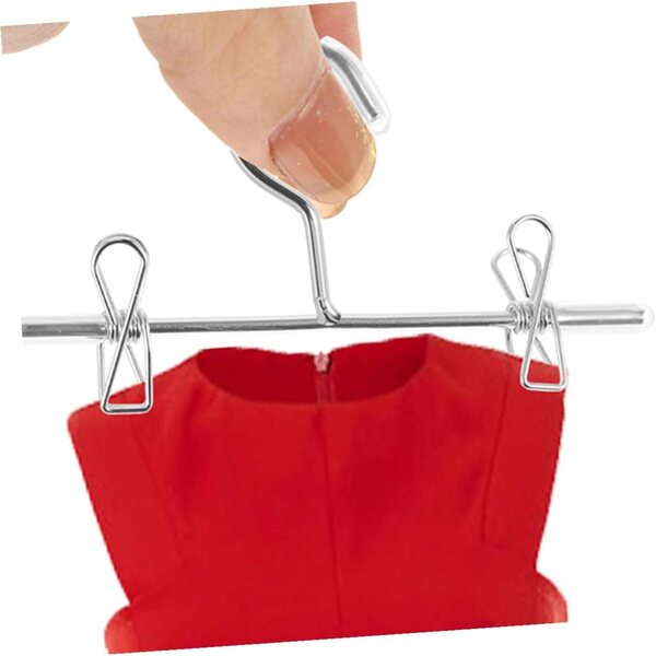 SOIMISS 8 Mini Cintres in Metallo per Vestiti di Bambole - Organizzatore Compatto Argento