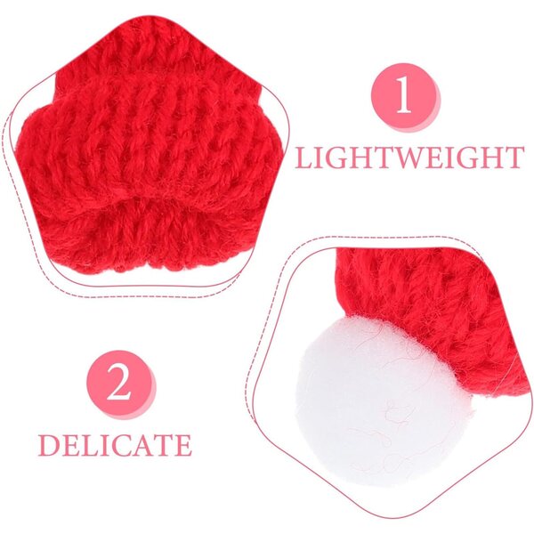 GALPADA 12 Mini Bonnetti di Natale in Lana Rossa per Decorazioni e Creatività DIY