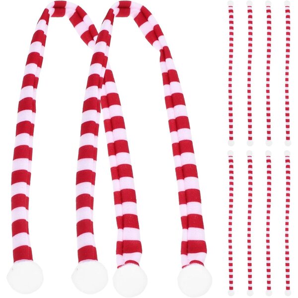 BESTonZON 10 Mini Sciarpe Decorativa Rosso Bianco 12x33 cm per Decorazioni e Bricolage