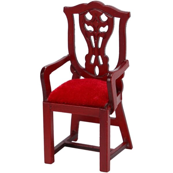 Sedia Miniatura Rosso 1:12 Casa delle Bambole in Legno, Design Retrò Fai da Te