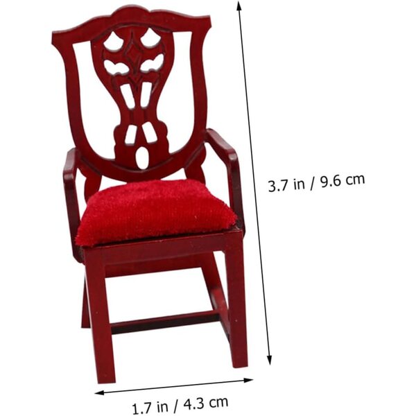 Sedia Miniatura Rosso 1:12 Casa delle Bambole in Legno, Design Retrò Fai da Te